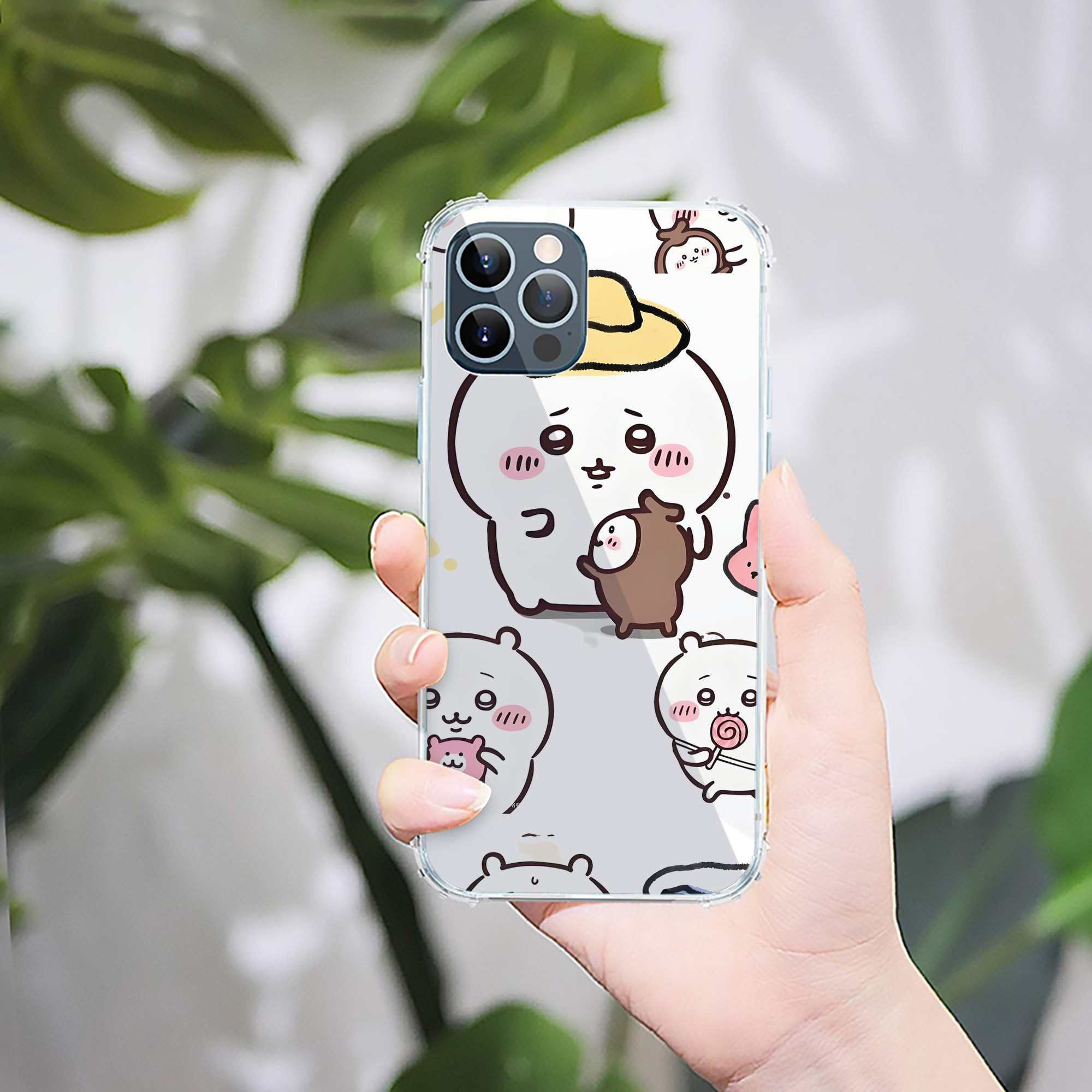 （画像用） ちいかわ Chii-kawa 【iPhone 12シリーズ対応】透明スマホケース（クリアソフトケース）
